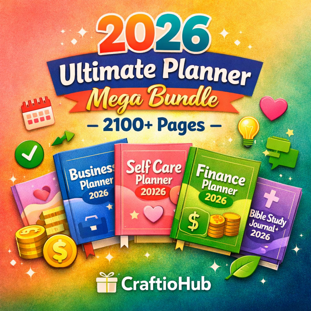 2100prompt 2026 Ultimate Planner Mega Bundle: 2100+ Pages for Life, Business & Wellness | CraftioHub - Image 1